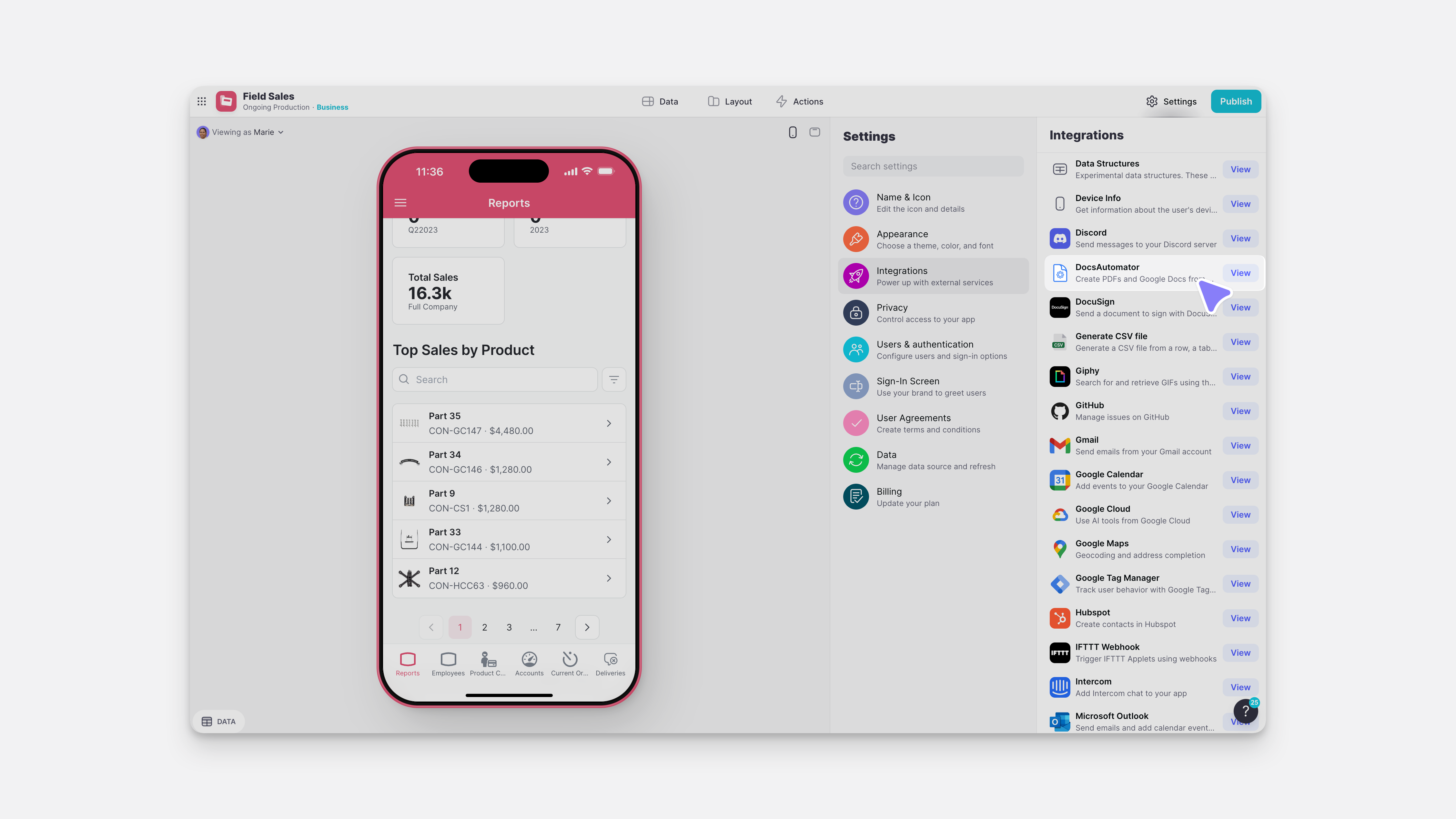 Adding the DocsAutomator Integration